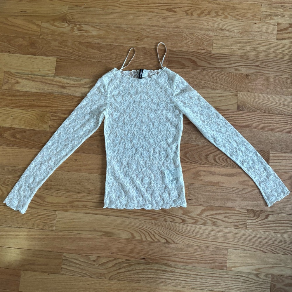 Elegant Sheer White Lace Women's Top
